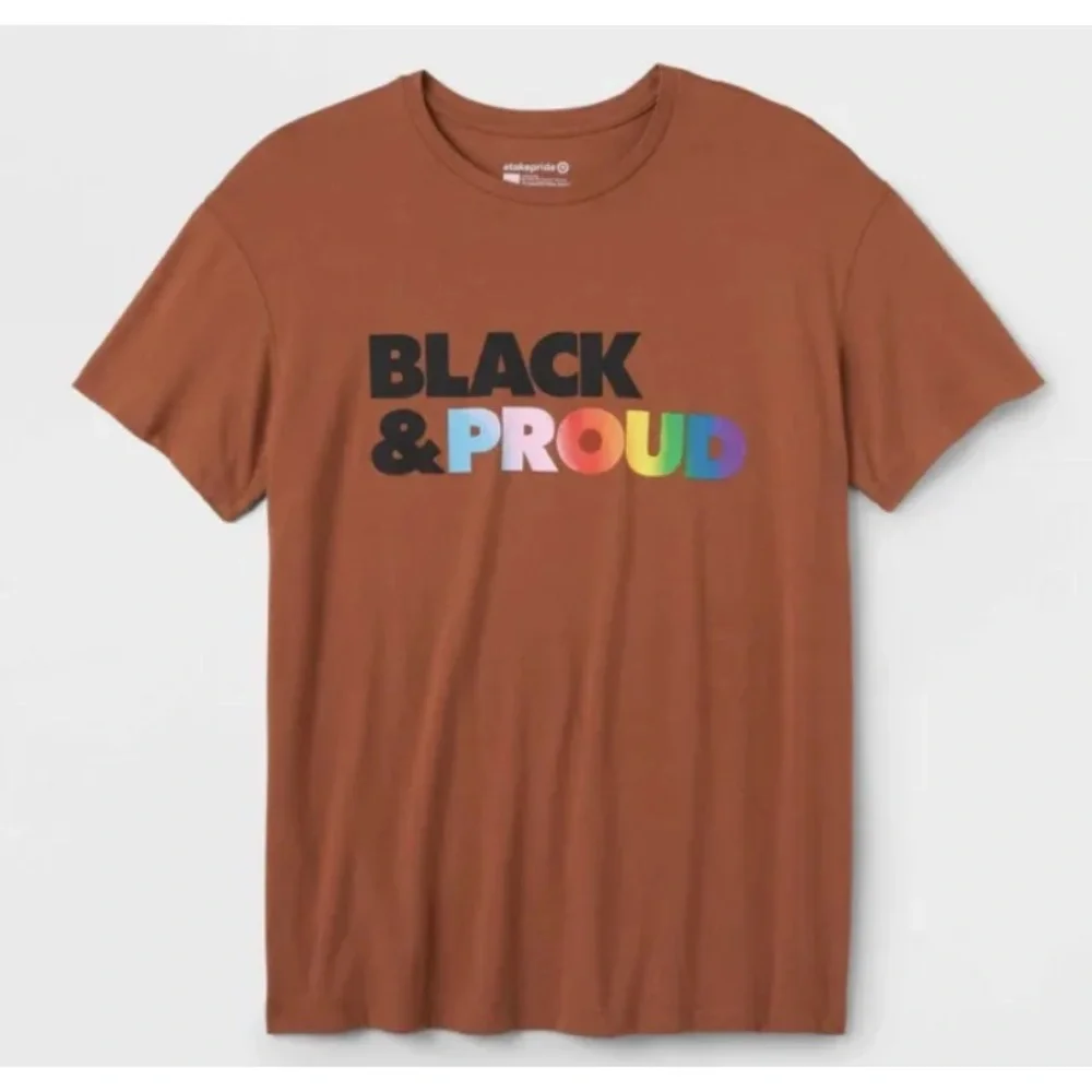 NEW take pride Adult BLACK AND PROUD T-Shirt Brown LGBTQIA GAY PRIDE PARADE TEE - Picture 2 of 6